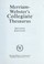 Cover of: Merriam-Webster's collegiate thesaurus