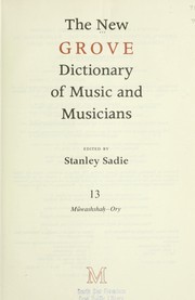 Cover of: The New Grove dictionary of music and musicians by edited by Stanley Sadie.