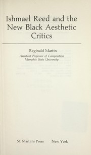 Cover of: Ishmael Reed and the new Black aesthetic critics by Reginald Martin