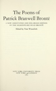 Cover of: The poems of Patrick Branwell Brontë: a new annotated and enlarged edition of the Shakespeare Head Brontë