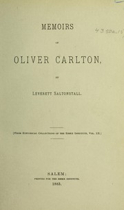 Cover of: Memoirs of Oliver Carlton