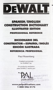 Cover of: Spanish/English construction dictionary by Paul Rosenberg
