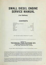Cover of: Small Diesel Engine Service Manual
