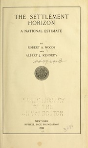 Cover of: The settlement horizon: a national estimate