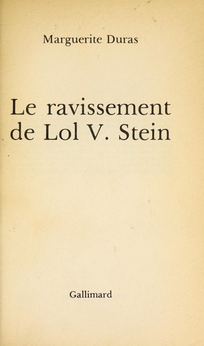 Le Ravissement De Lol V Stein 1976 Edition Open Library
