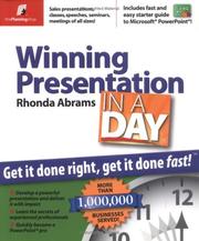 Cover of: Winning Presentation in a Day: Get It Done Right, Get It Done Fast!