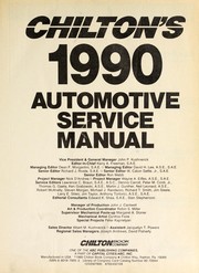Cover of: Chilton's 1990 Automotive Service Manual by Chilton's Automotives Editorial