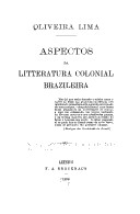 Cover of: Aspectos da litteratura colonial brazileira by Manuel de Oliveira Lima