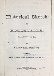 Cover of: Historical sketch of Pottsville by George Chambers