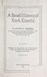 Cover of: Brief history of York County