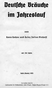 Cover of: Deutsche Bräuche im Jahreslauf