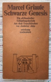Cover of: Schwarze Genesis: Ein afrikanischer Schöpfungsbericht