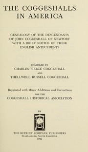 The Coggeshalls in America by Charles Pierce Coggeshall