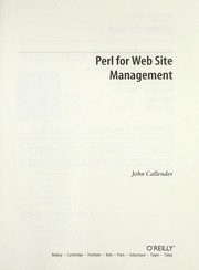 Perl for Web site management by John Callender