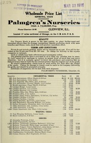 Wholesale price list by Palmgren's Nurseries