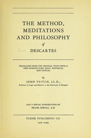Cover of: The Method, Meditations and Philosophy of Descartes by René Descartes