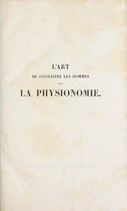 Cover of: L'art de connaitre les hommes par la physionomie by Johann Caspar Lavater