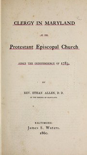 Cover of: Clergy in Maryland of the Protestant Episcopal Church since the independence of 1783