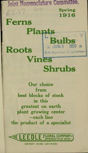 Cover of: Ferns, plants, bulbs, roots, vines shrubs: spring 1916