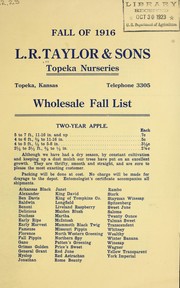 Cover of: Wholesale fall list: Fall of 1916