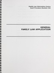 Cover of: General family law application | Family Law Information Centre