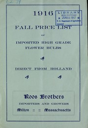 Cover of: 1916 fall price list of imported high grade flower bulbs: direct from Holland
