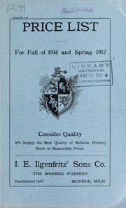 Cover of: Price list for fall of 1916 and spring 1917