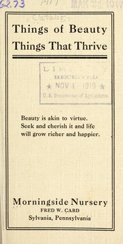 Cover of: Things of beauty by Morningside Nursery (Sylvania, Pa.)