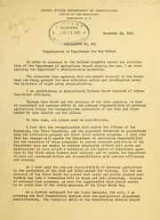 Cover of: Memorandum no. 960: Organization of Department for war effort