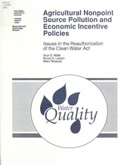 Cover of: Agricultural nonpoint source pollution and economic incentive policies | Arun S. Malik