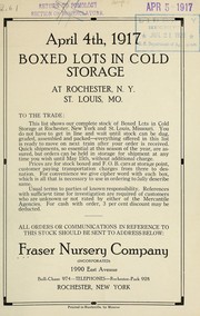 Cover of: Boxed lots in cold storage at Rochester, N.Y. and St. Louis, Mo. to the trade