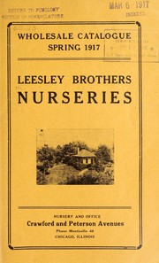 Cover of: Wholesale catalogue by Leesley Brothers Nurseries