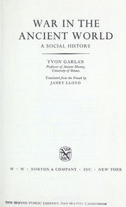 Cover of: War in the ancient world by Yvon Garlan