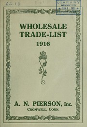 Cover of: Wholesale trade list by A.N. Pierson, Inc