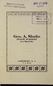 Cover of: List of varieties and prices | Geo. A. Shultz (Firm)