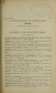 Cover of: Accessions to the Department Library: April-June, 1901