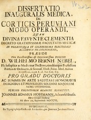 Cover of: Dissertatio inauguralis medica De corticis Peruviani modo operandi by Wilhelm Bernhard Nebel