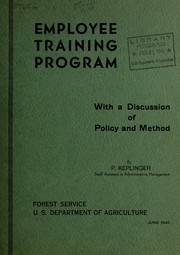 Cover of: Employee training program | United States. Forest Service.