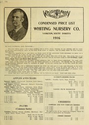 Cover of: Condensed price list [of] Whiting's hardy nursery stock by Whiting Nursery Company