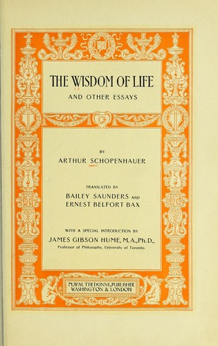 schopenhauer essays on the wisdom of life