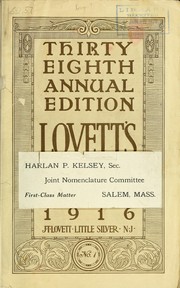 Cover of: Lovett's catalog, 1916: thirty eighth annual edition