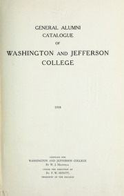 Cover of: General alumni catalogue of Washington and Jefferson College 1918