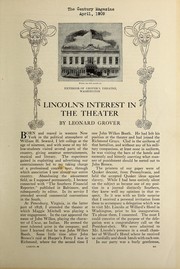 Lincoln's interest in the theater by Leonard Grover