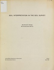 Cover of: Soil interpretation in the soil survey