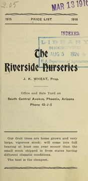 Cover of: Price list by Riverside Nurseries (Phoenix, Ariz.)
