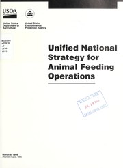 Unified national strategy for animal feeding operations