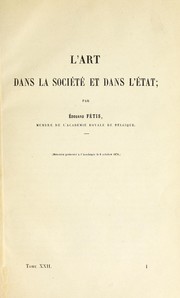 Cover of: L'art dans la société et dans l'état