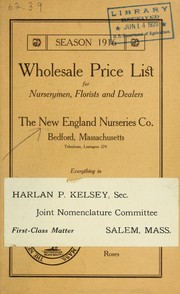 Cover of: Wholesale price list for nurserymen, florists and dealers: season 1916