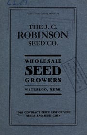 Cover of: Twenty-ninth annual price list: 1916 contract price list of vine seeds and seed corn