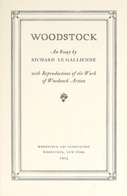 Cover of: Woodstock by Richard Le Gallienne